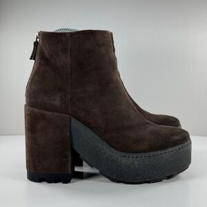 Vic Matie Brown Suede Platform Ankle Boots Made in Italy EU 37 Chunky Block Heel